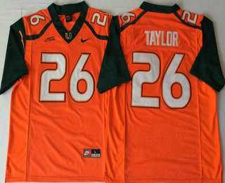 Men%27s Miami Hurricanes #26 Sean Taylor Orange Stitched NCAA Nike College Football Jersey